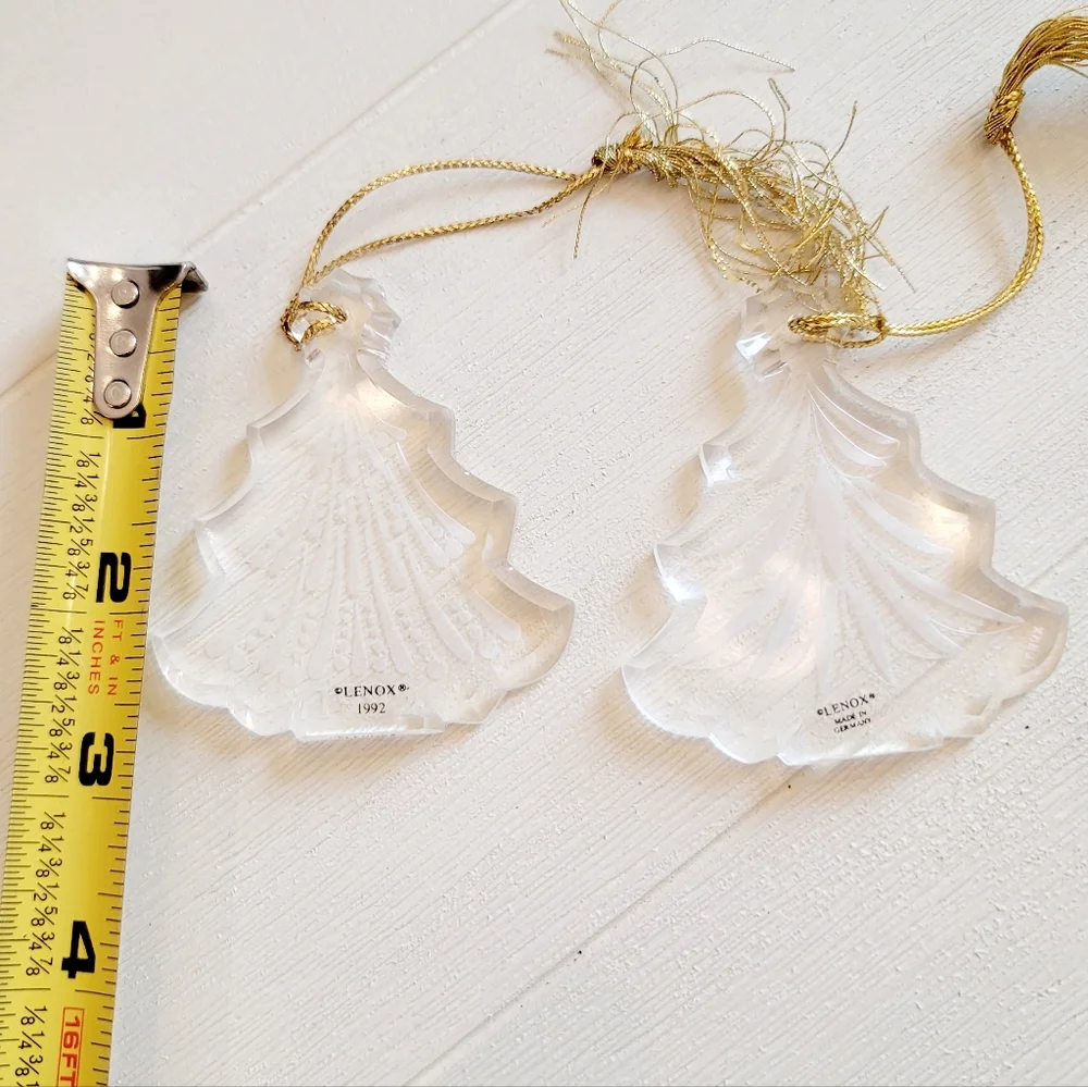Vintage Lenox Crystal 1991 Christmas Ornaments (2)